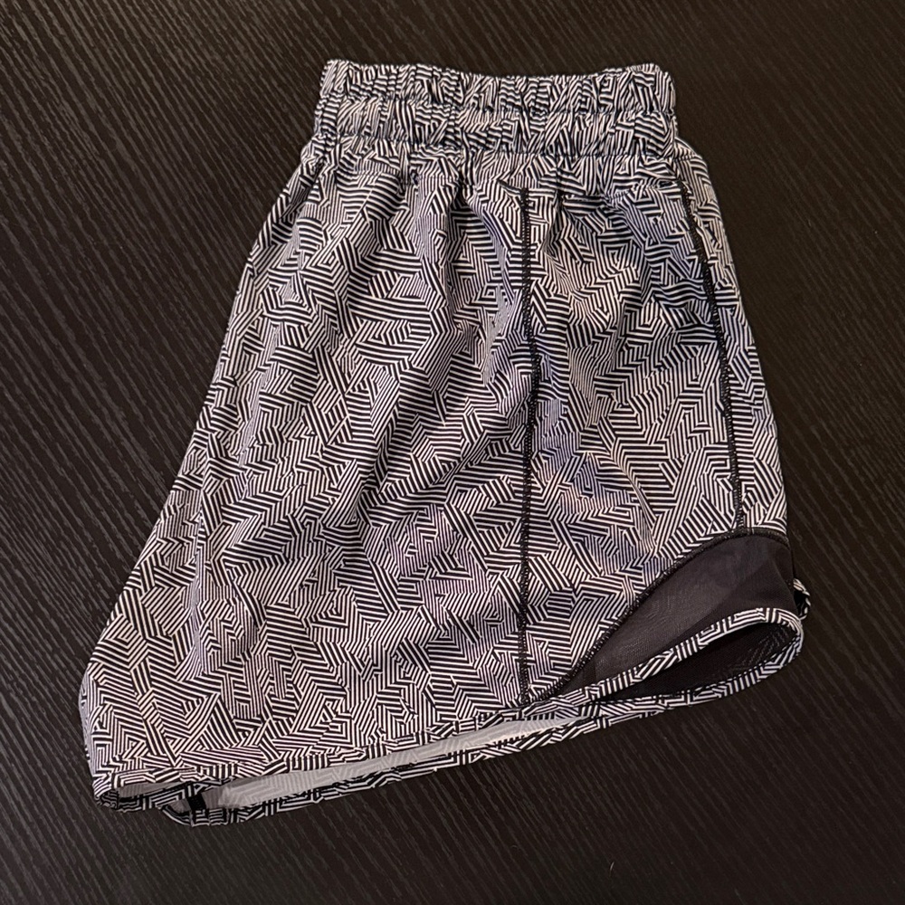 lululemon athletica Black and White Geometric Athletic Shorts - Picture 2 of 8